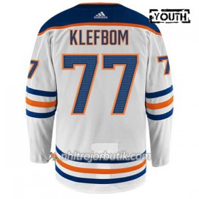 Barn Ishockey Edmonton Oilers Tröja OSCAR KLEFBOM 77 Adidas Vit Authentic